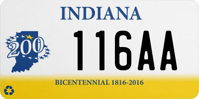 IN license plate 116AA