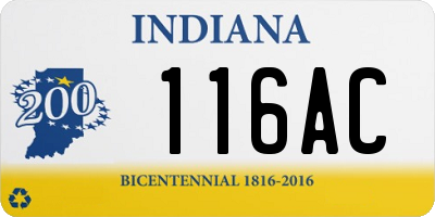 IN license plate 116AC