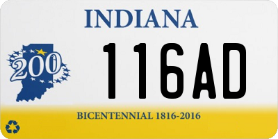 IN license plate 116AD