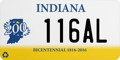 IN license plate 116AL