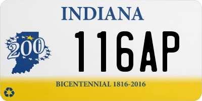 IN license plate 116AP