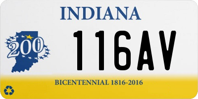 IN license plate 116AV