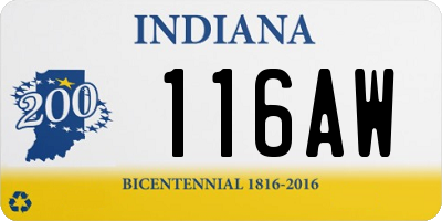 IN license plate 116AW
