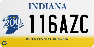 IN license plate 116AZC