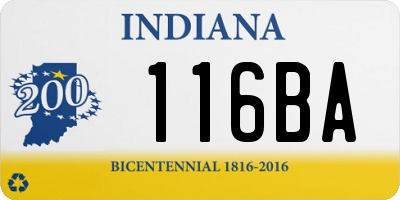 IN license plate 116BA