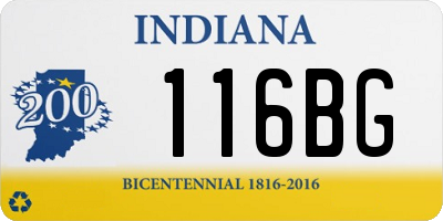 IN license plate 116BG