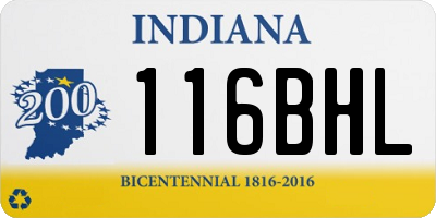 IN license plate 116BHL
