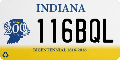IN license plate 116BQL