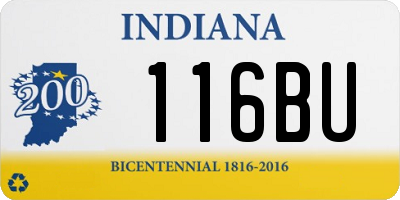 IN license plate 116BU