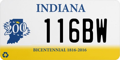 IN license plate 116BW