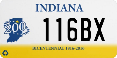 IN license plate 116BX