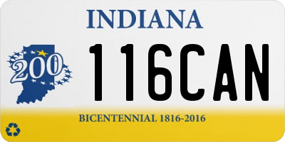 IN license plate 116CAN