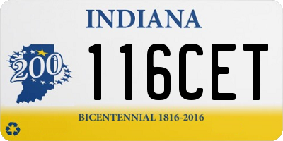 IN license plate 116CET
