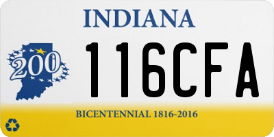 IN license plate 116CFA