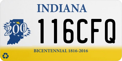 IN license plate 116CFQ
