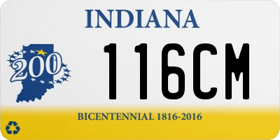 IN license plate 116CM