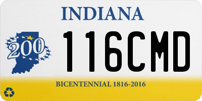 IN license plate 116CMD
