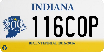 IN license plate 116COP