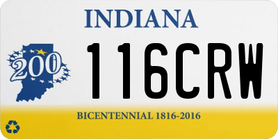IN license plate 116CRW