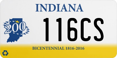 IN license plate 116CS