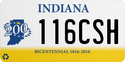 IN license plate 116CSH