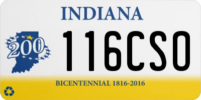 IN license plate 116CSO