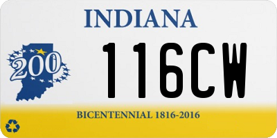 IN license plate 116CW