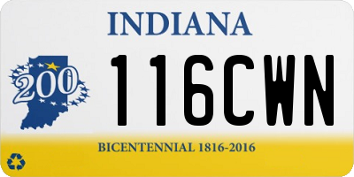 IN license plate 116CWN