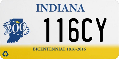 IN license plate 116CY