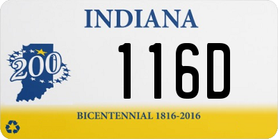 IN license plate 116D