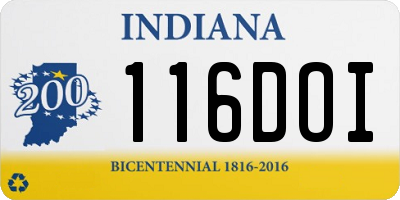 IN license plate 116DOI
