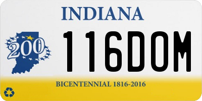 IN license plate 116DOM