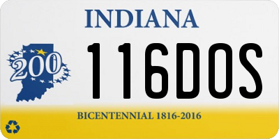 IN license plate 116DOS