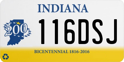IN license plate 116DSJ