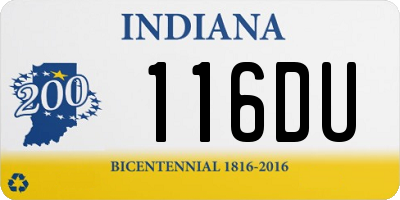 IN license plate 116DU