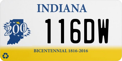 IN license plate 116DW