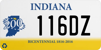 IN license plate 116DZ