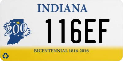 IN license plate 116EF