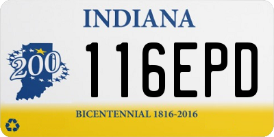 IN license plate 116EPD