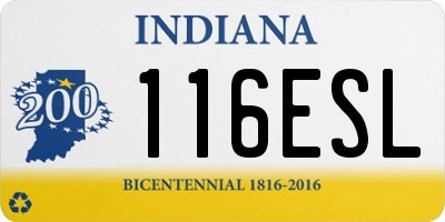 IN license plate 116ESL
