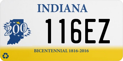 IN license plate 116EZ