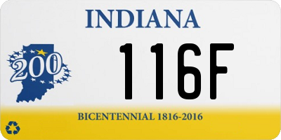 IN license plate 116F