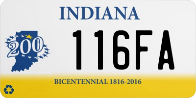 IN license plate 116FA