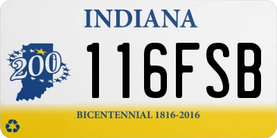 IN license plate 116FSB