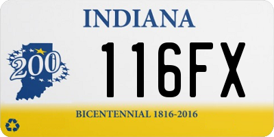 IN license plate 116FX