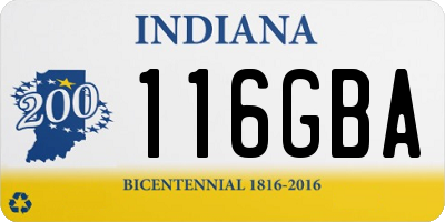 IN license plate 116GBA