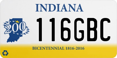 IN license plate 116GBC