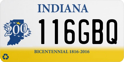 IN license plate 116GBQ