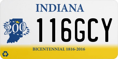 IN license plate 116GCY