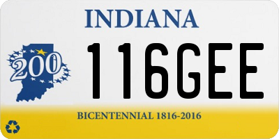 IN license plate 116GEE